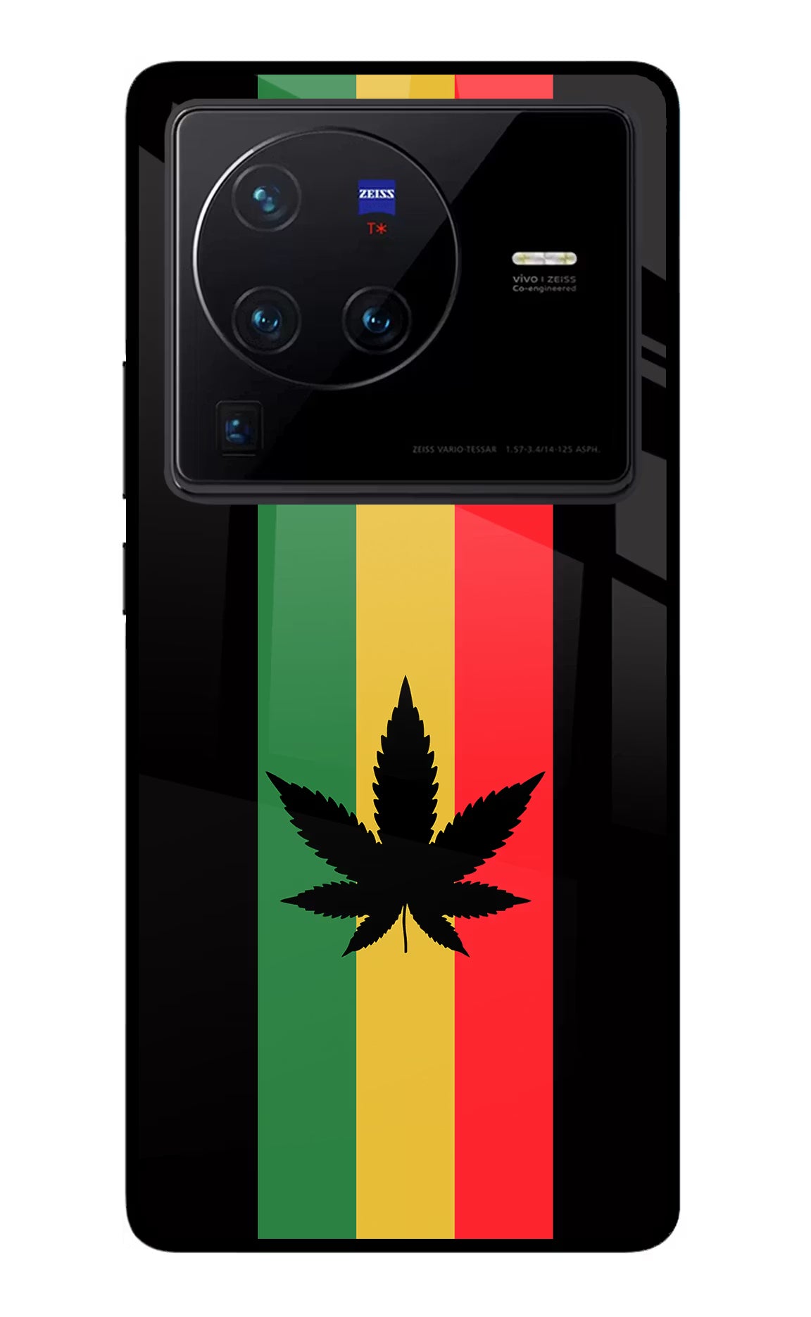 Weed Flag Vivo X80 Pro Glass Case Back Cover by Casekaro