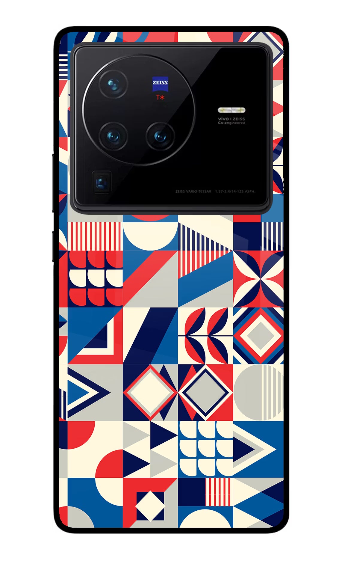 Colorful Pattern Vivo X80 Pro Glass Case Back Cover by Casekaro