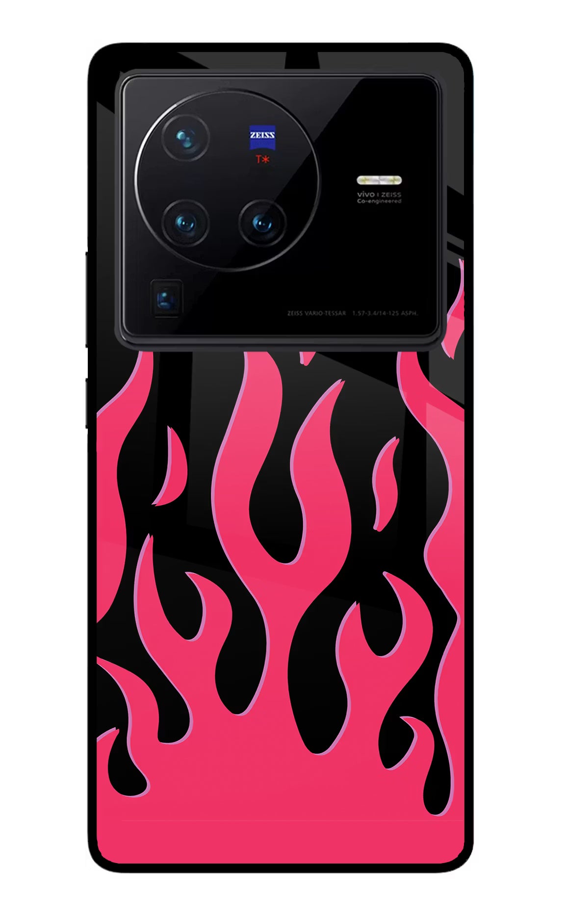 Fire Flames Vivo X80 Pro Glass Case Back Cover by Casekaro