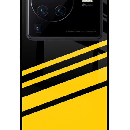 Yellow Shades Vivo X80 Pro Glass Case Back Cover by Casekaro