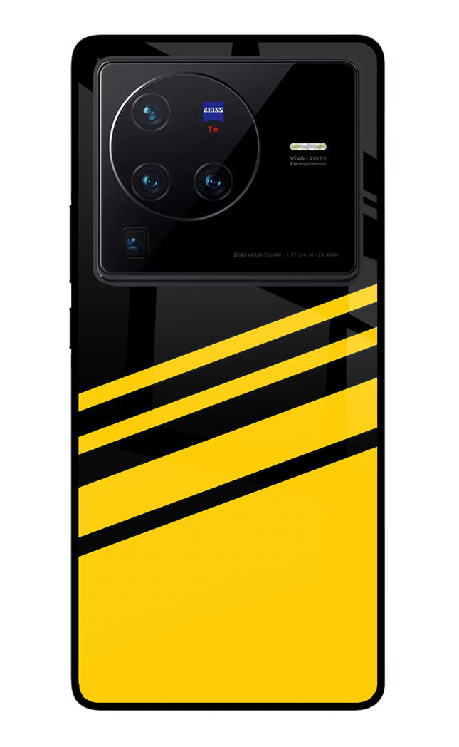 Yellow Shades Vivo X80 Pro Glass Case Back Cover by Casekaro