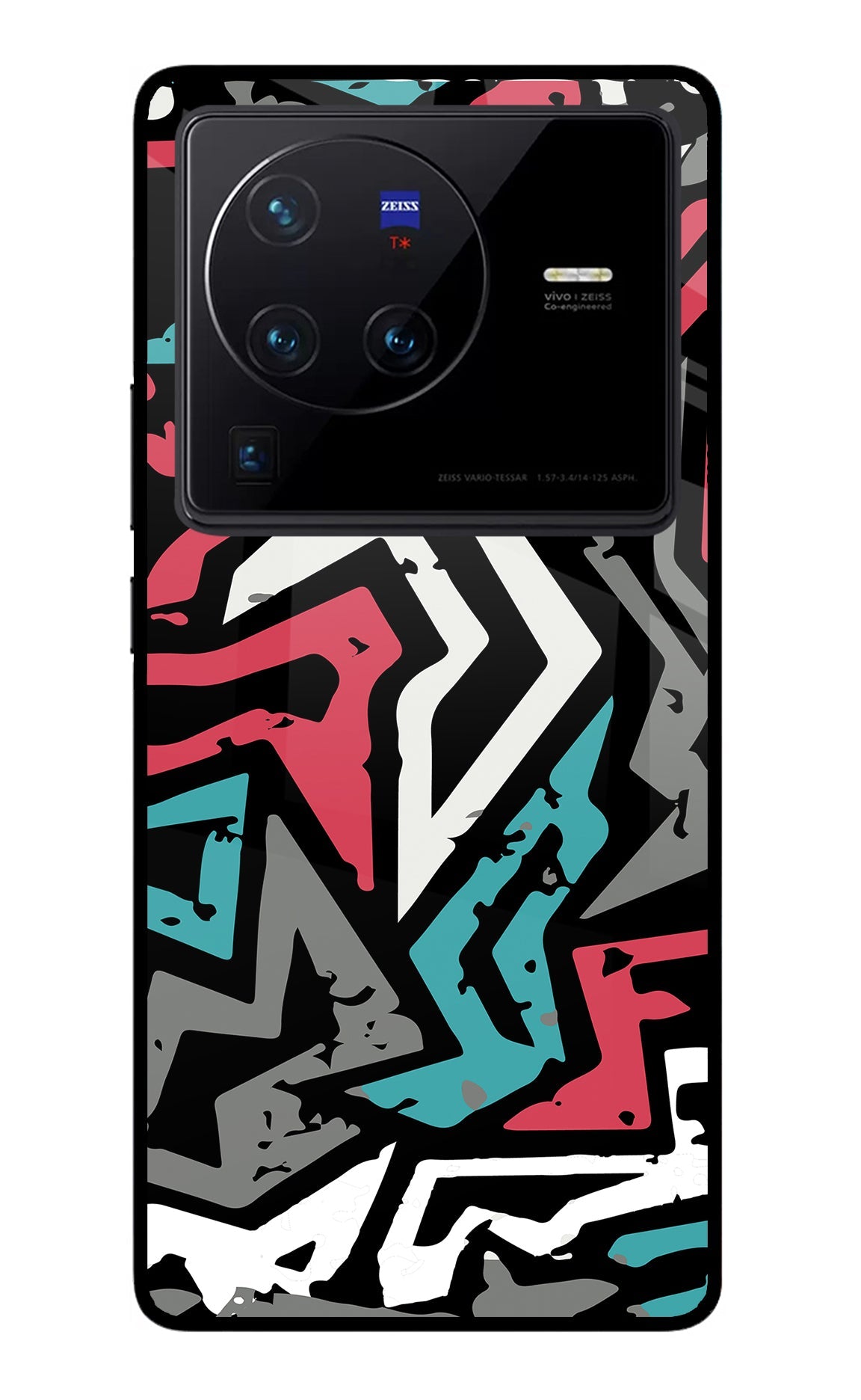 Geometric Graffiti Vivo X80 Pro Glass Case