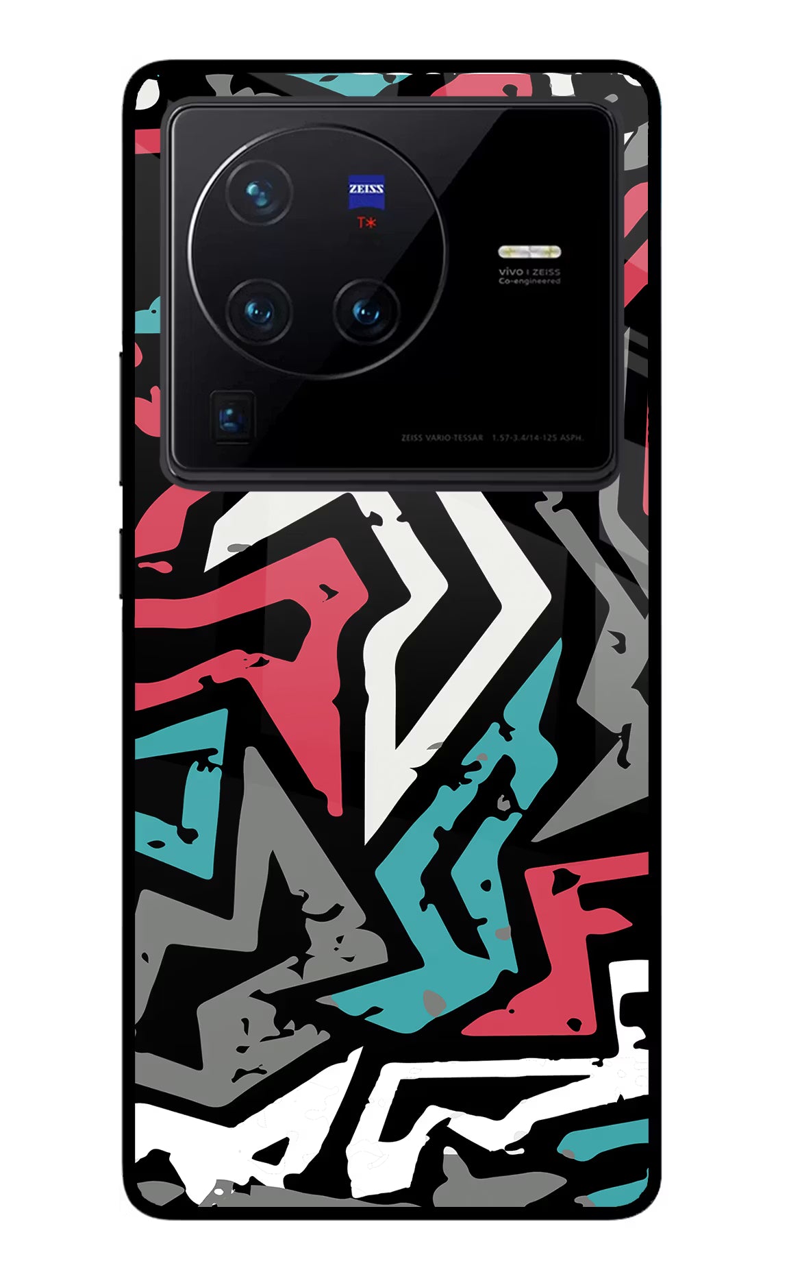 Geometric Graffiti Vivo X80 Pro Glass Case Back Cover by Casekaro
