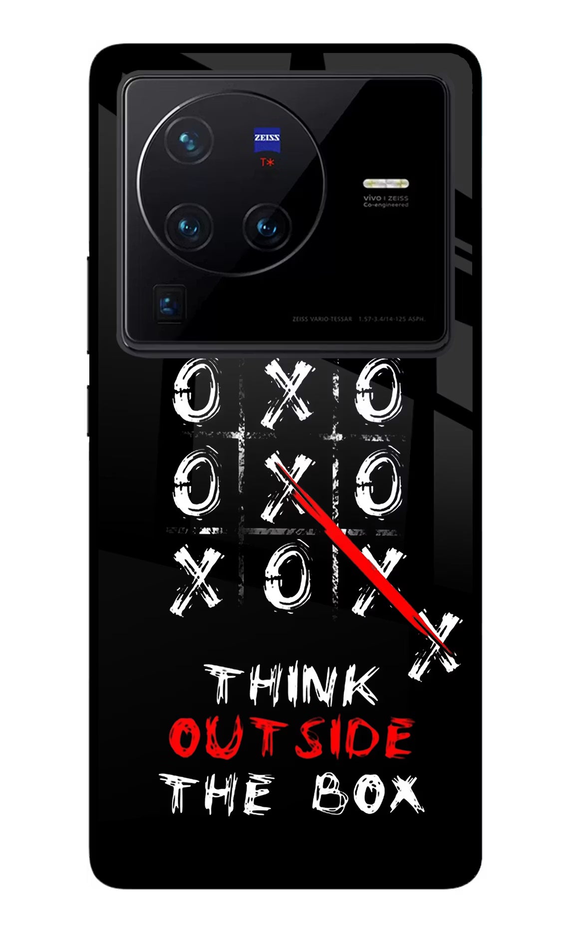 Think out of the BOX Vivo X80 Pro Glass Case Back Cover by Casekaro