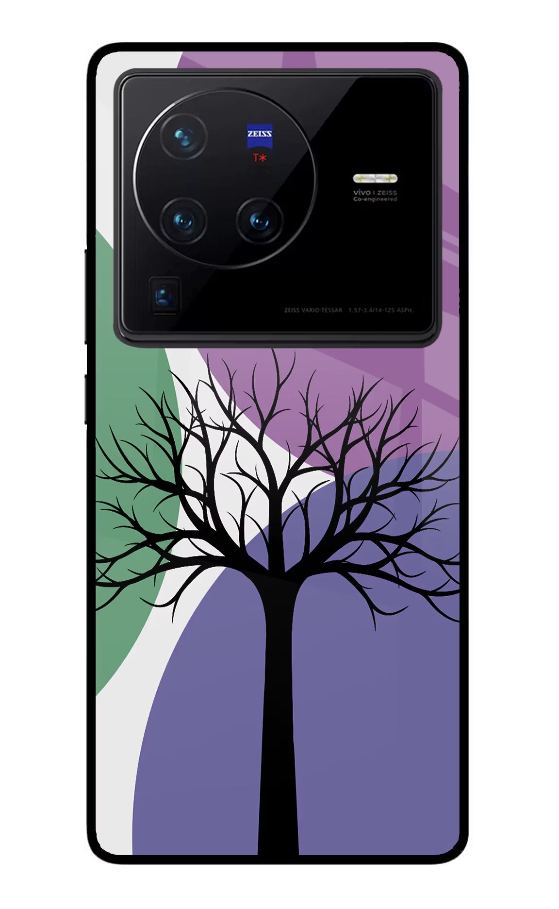 Tree Art Vivo X80 Pro Glass Case Back Cover by Casekaro