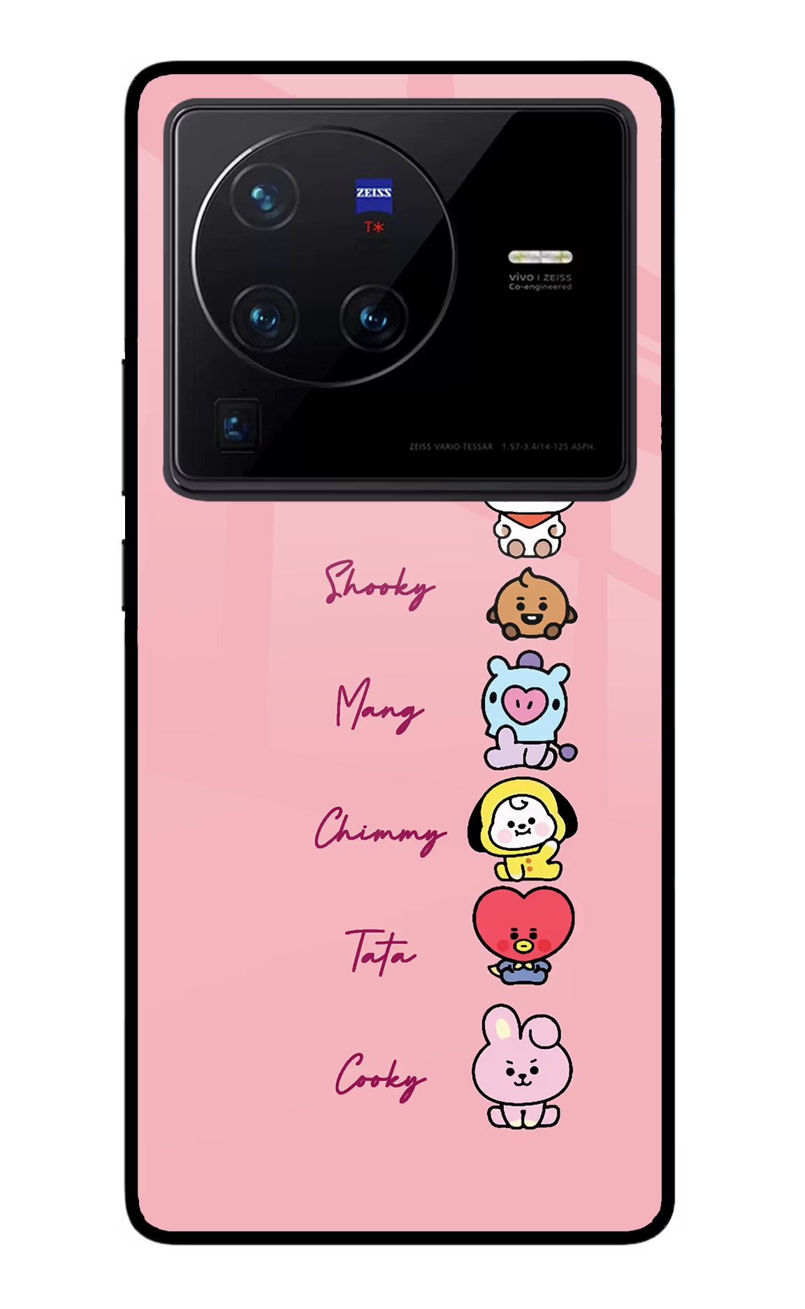 BTS names Vivo X80 Pro Glass Case Back Cover by Casekaro