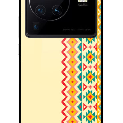 Ethnic Seamless Vivo X80 Pro Glass Case Back Cover by Casekaro