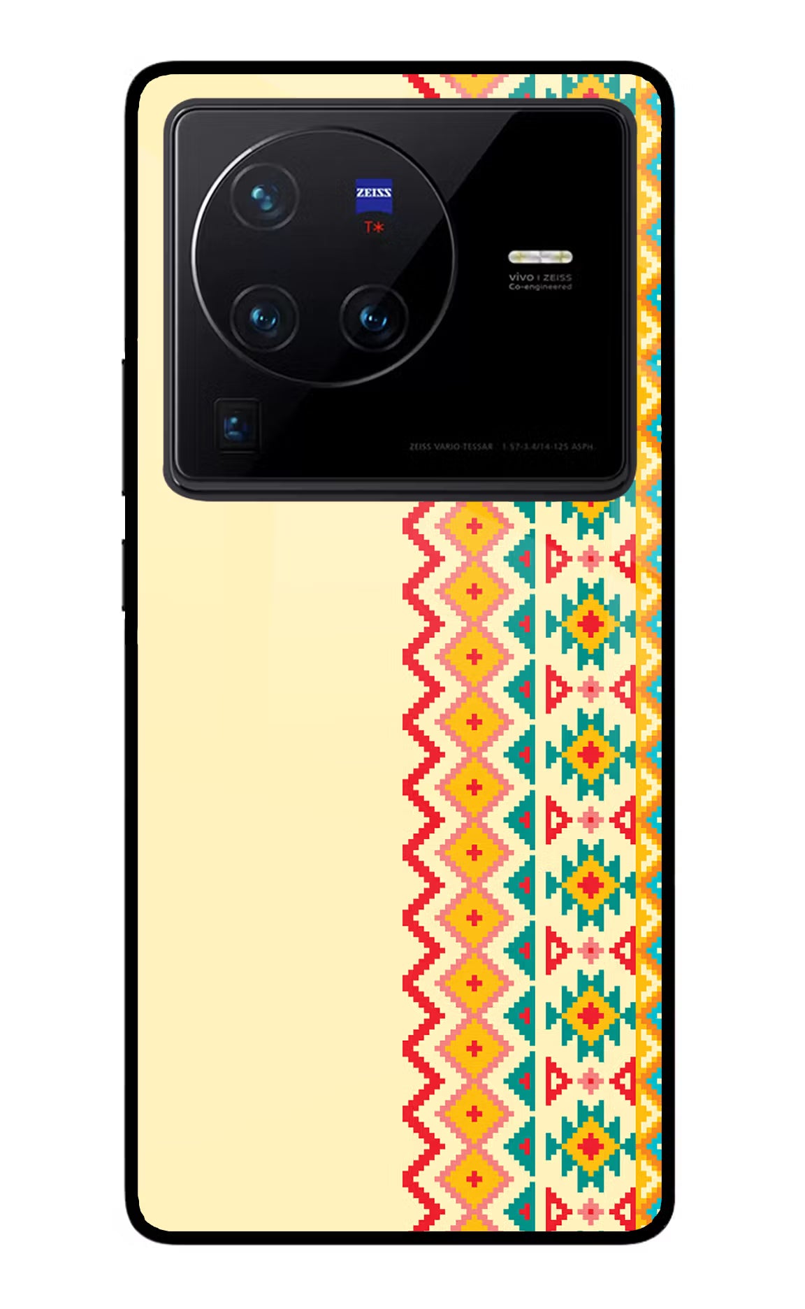Ethnic Seamless Vivo X80 Pro Glass Case Back Cover by Casekaro