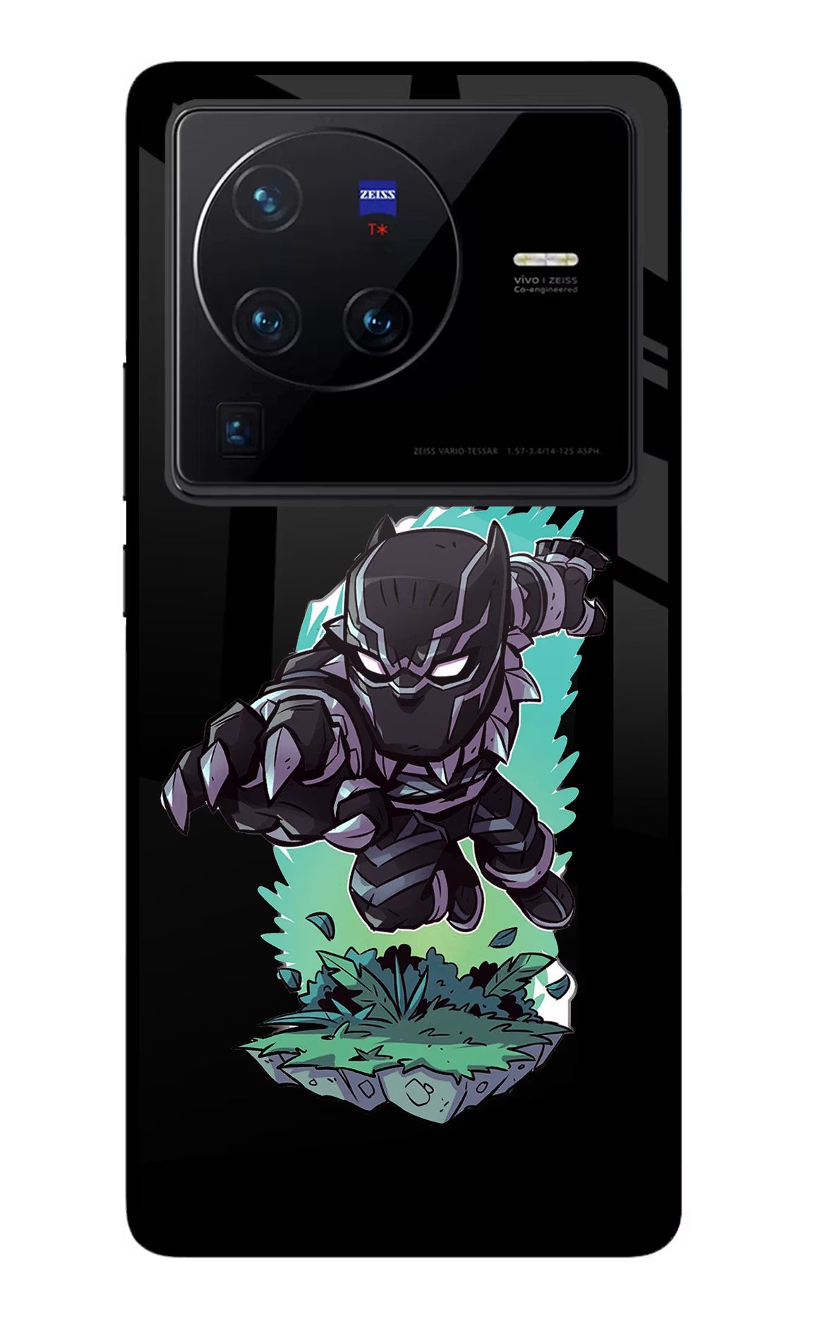 Black Panther Vivo X80 Pro Glass Case Back Cover by Casekaro