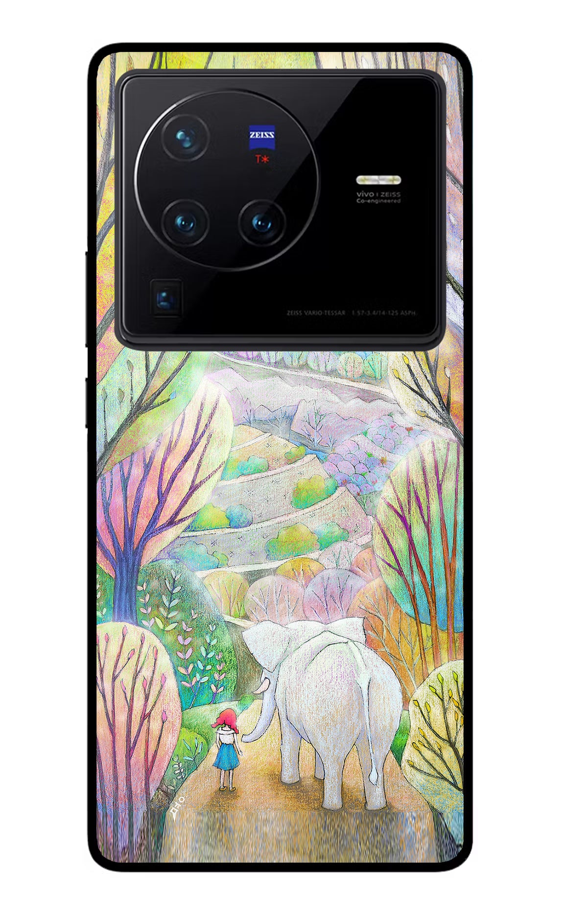 Nature Painting Vivo X80 Pro Glass Case Back Cover by Casekaro