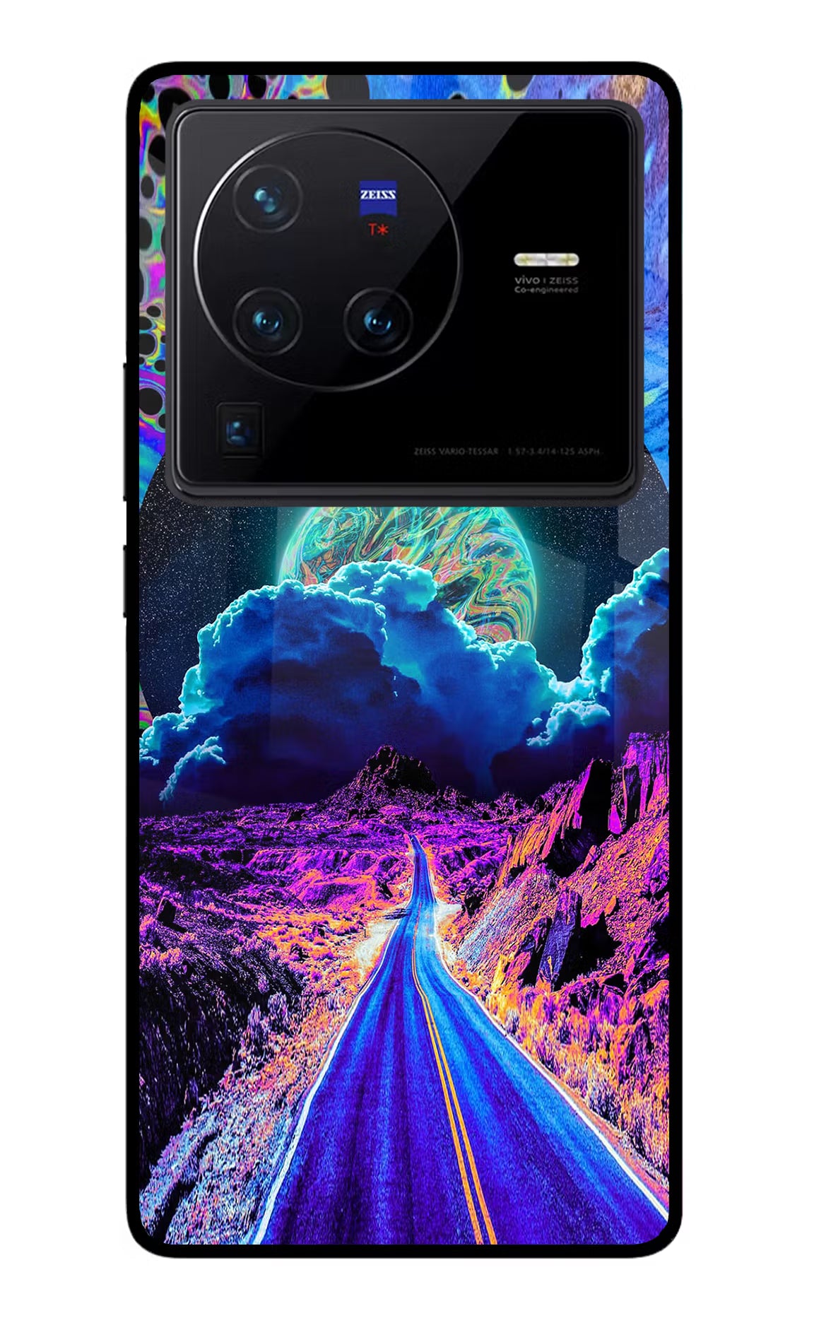 Psychedelic Painting Vivo X80 Pro Glass Case Back Cover by Casekaro