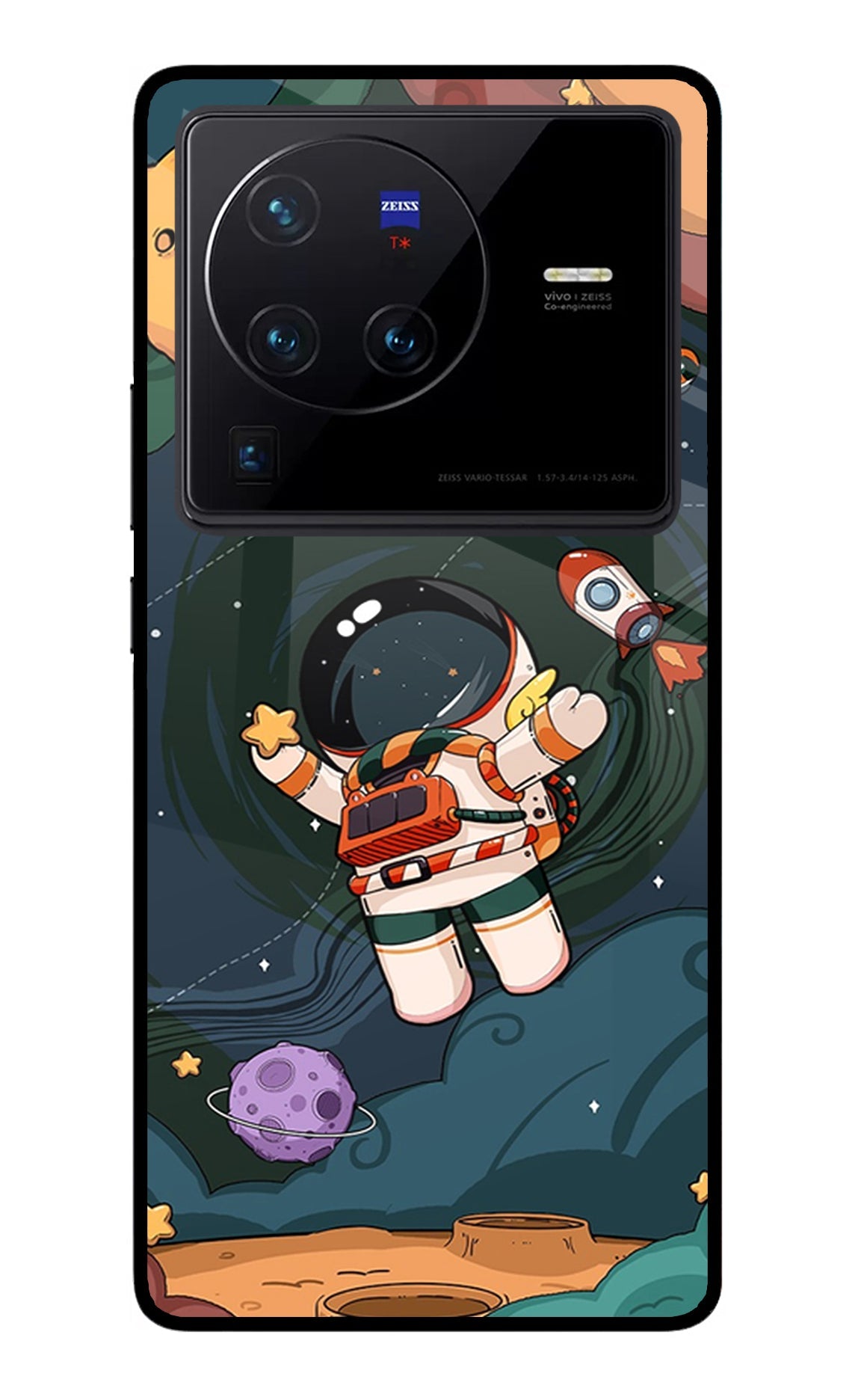 Cartoon Astronaut Vivo X80 Pro Back Cover