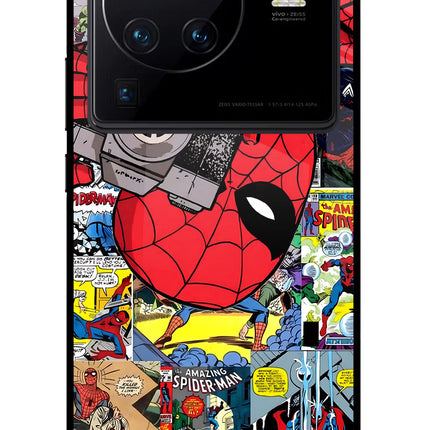 Spider Man Vivo X80 Pro Glass Case Back Cover by Casekaro