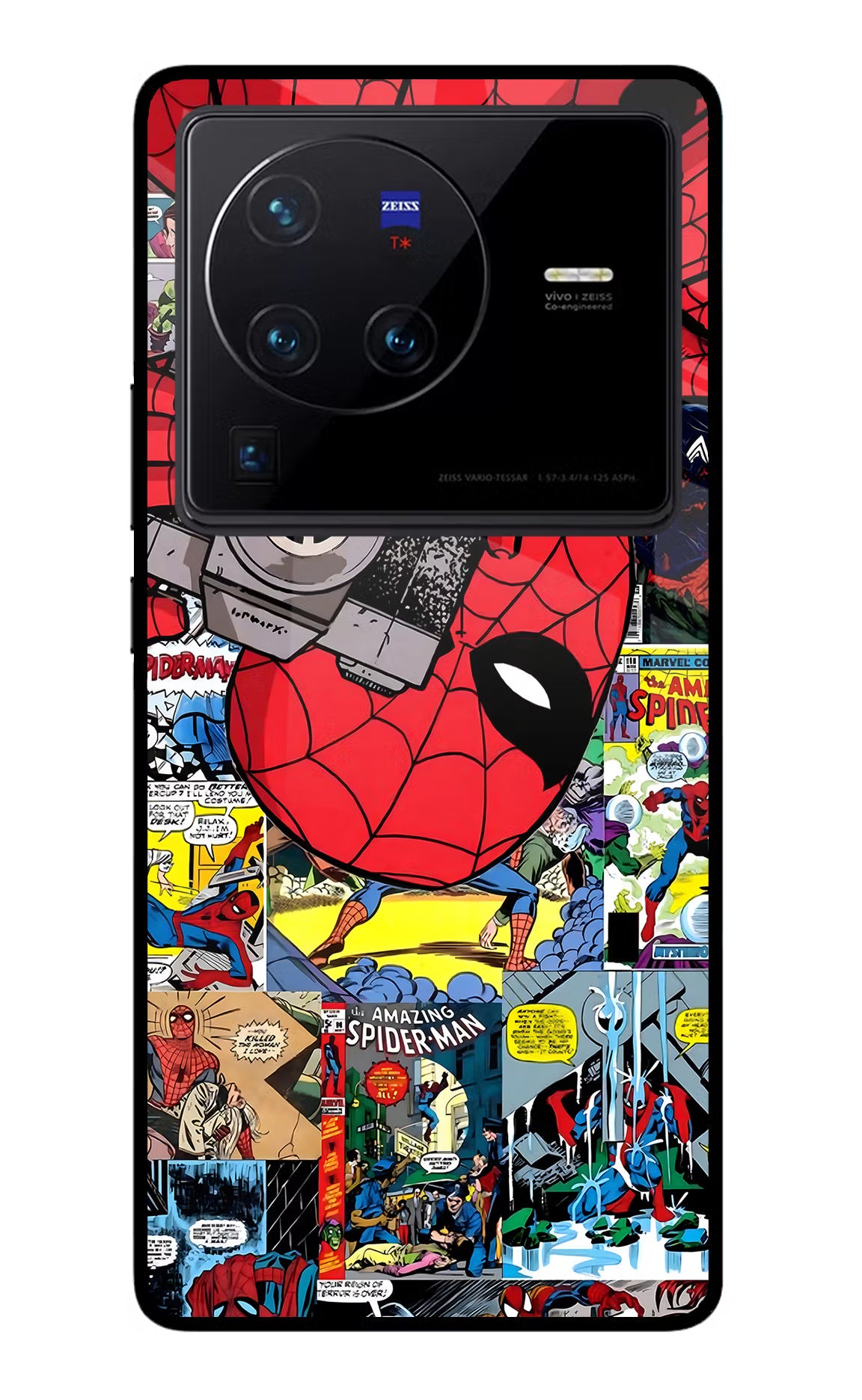 Spider Man Vivo X80 Pro Glass Case Back Cover by Casekaro