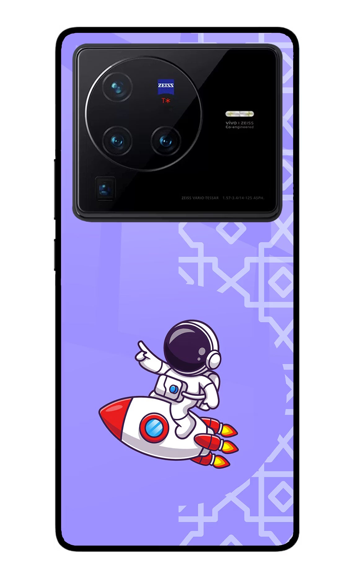 Cute Astronaut Vivo X80 Pro Glass Case Back Cover by Casekaro