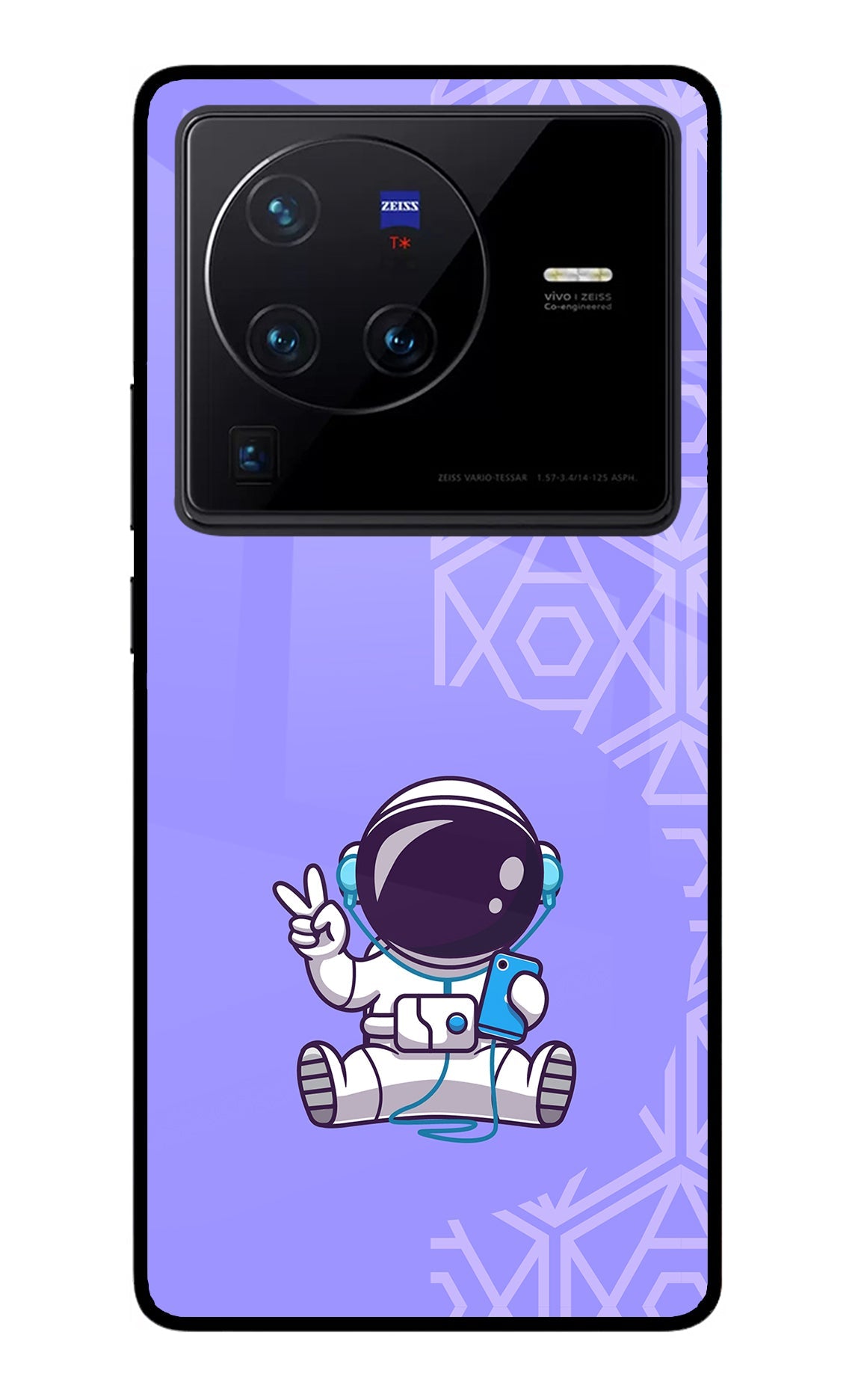 Cute Astronaut Chilling Vivo X80 Pro Glass Case