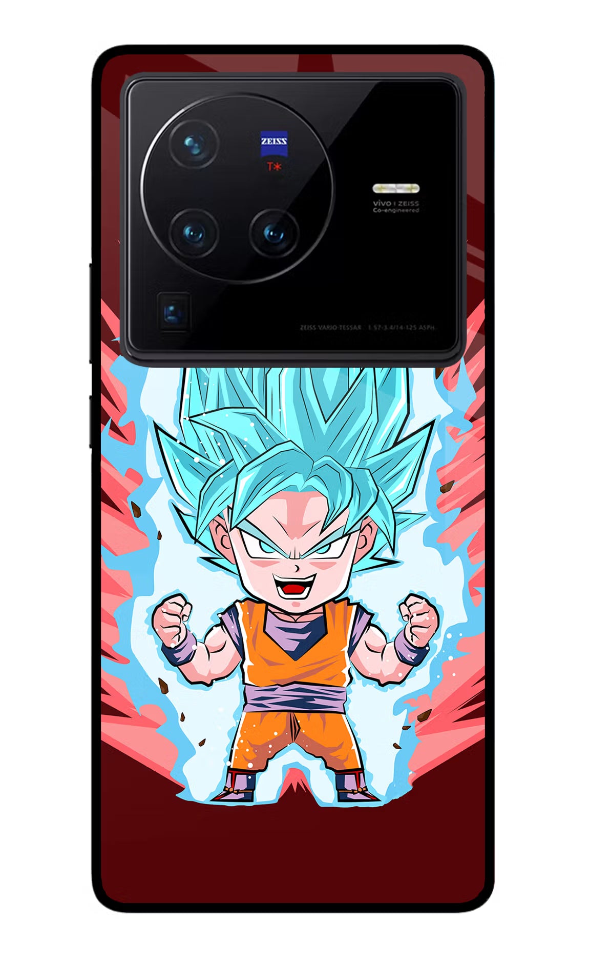 Goku Little Vivo X80 Pro Glass Case Back Cover by Casekaro