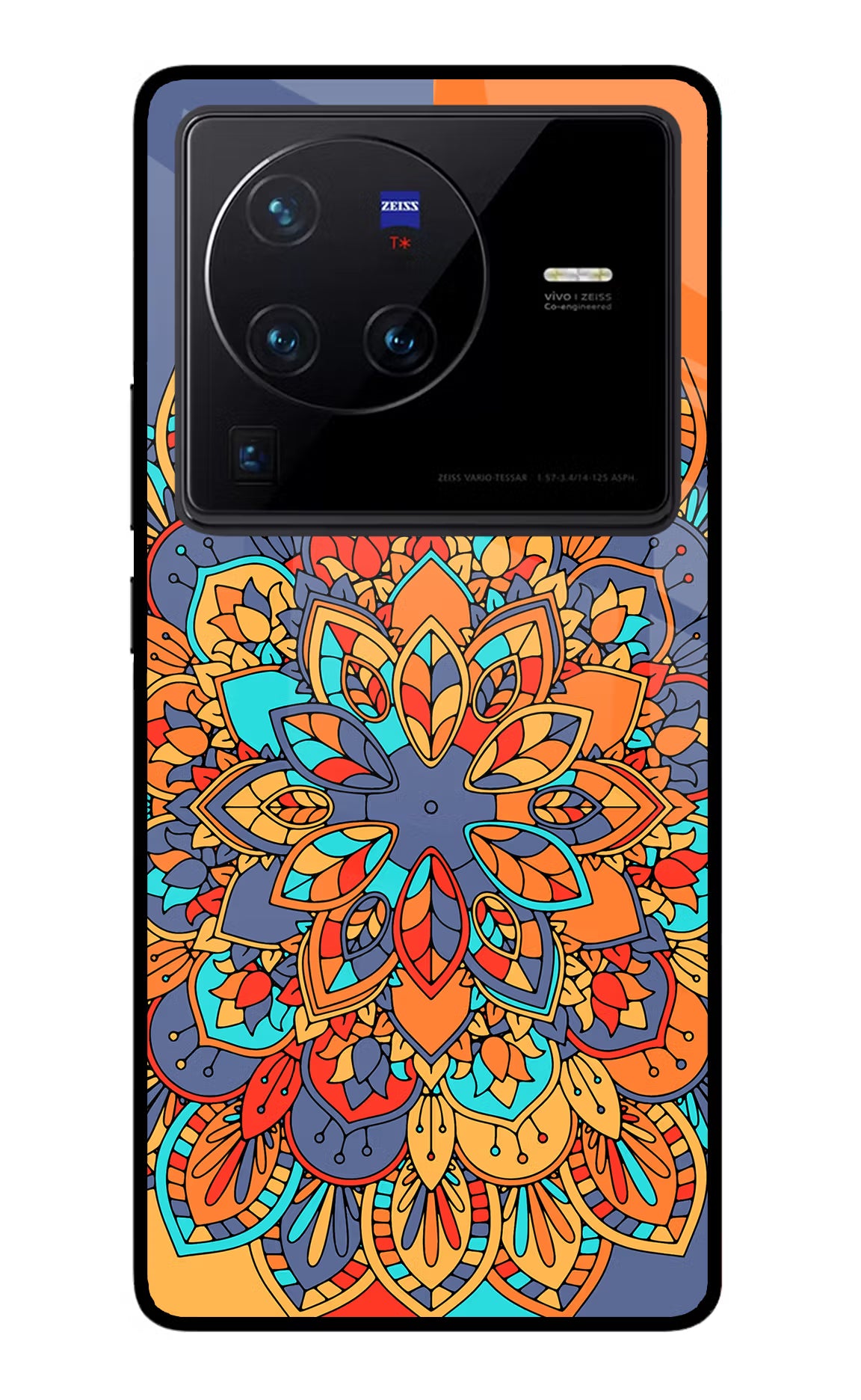 Color Mandala Vivo X80 Pro Glass Case Back Cover by Casekaro