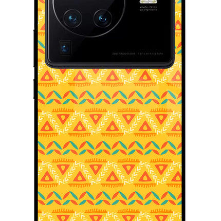 Tribal Pattern Vivo X80 Pro Glass Case Back Cover by Casekaro
