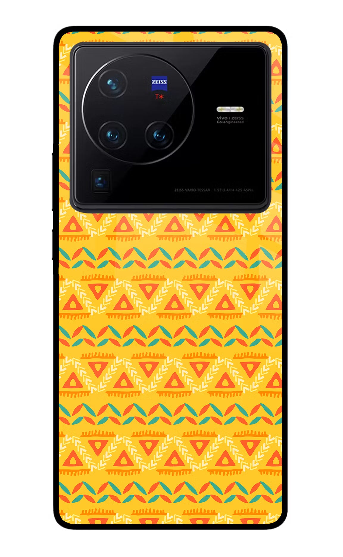 Tribal Pattern Vivo X80 Pro Glass Case Back Cover by Casekaro