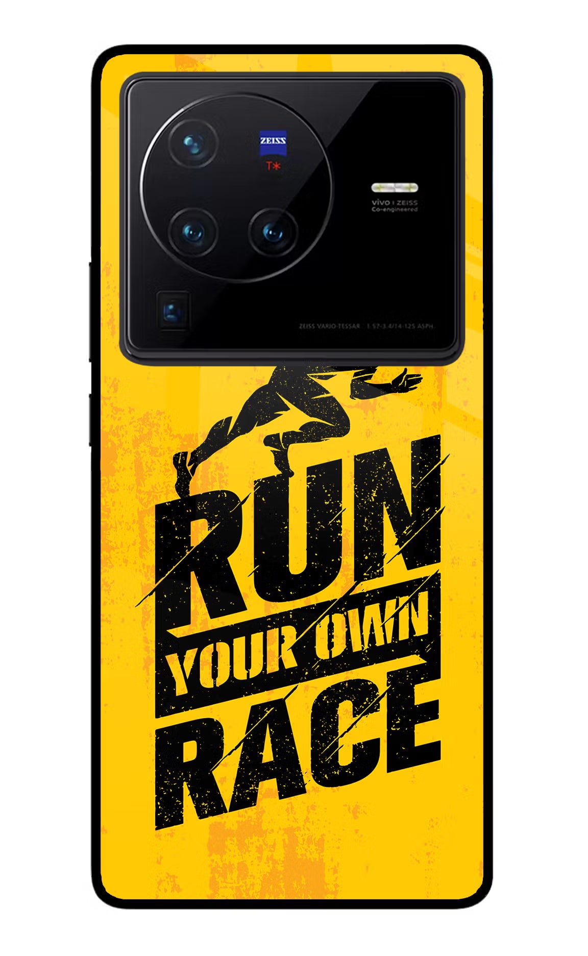 Run Your Own Race Vivo X80 Pro Glass Case Back Cover by Casekaro