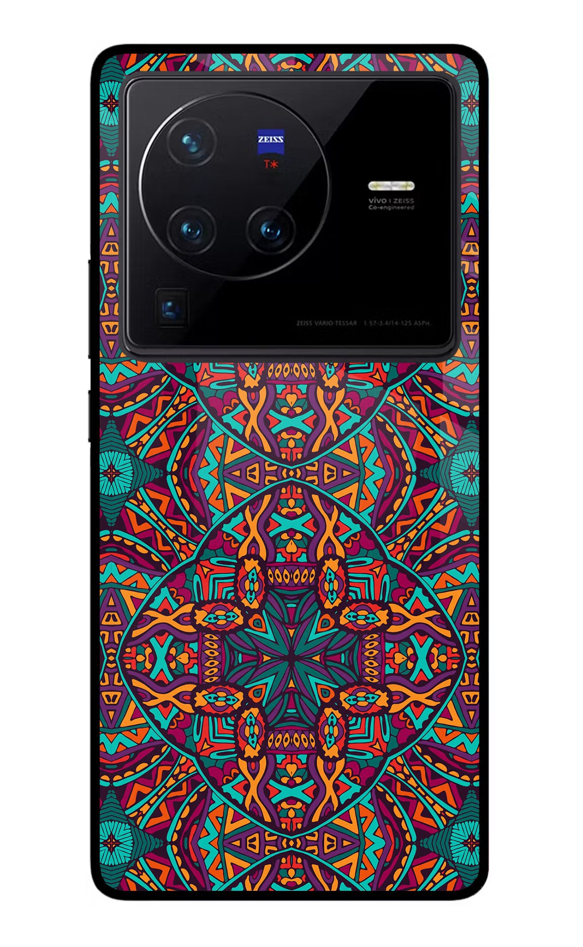 Colour Mandala Vivo X80 Pro Glass Case Back Cover by Casekaro