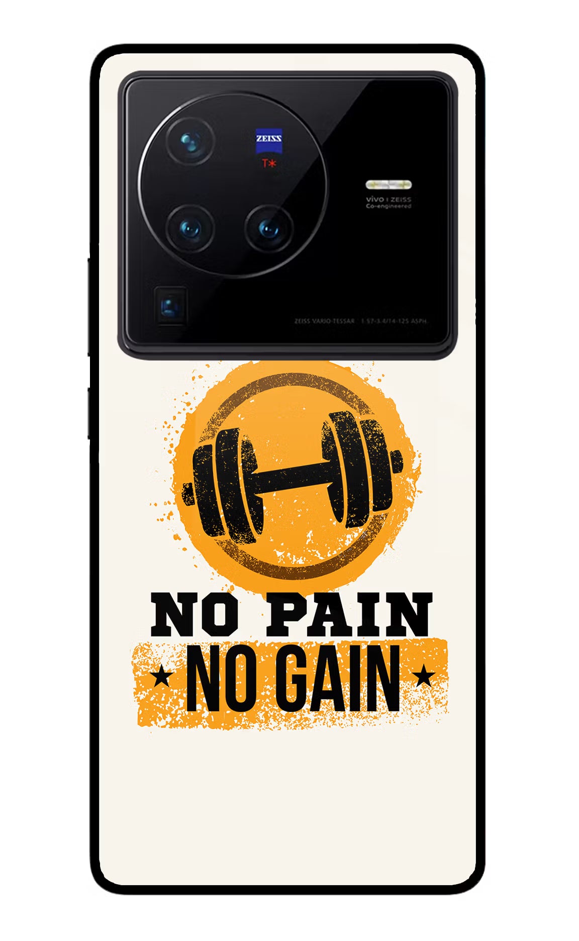 No Pain No Gain Vivo X80 Pro Glass Case Back Cover by Casekaro