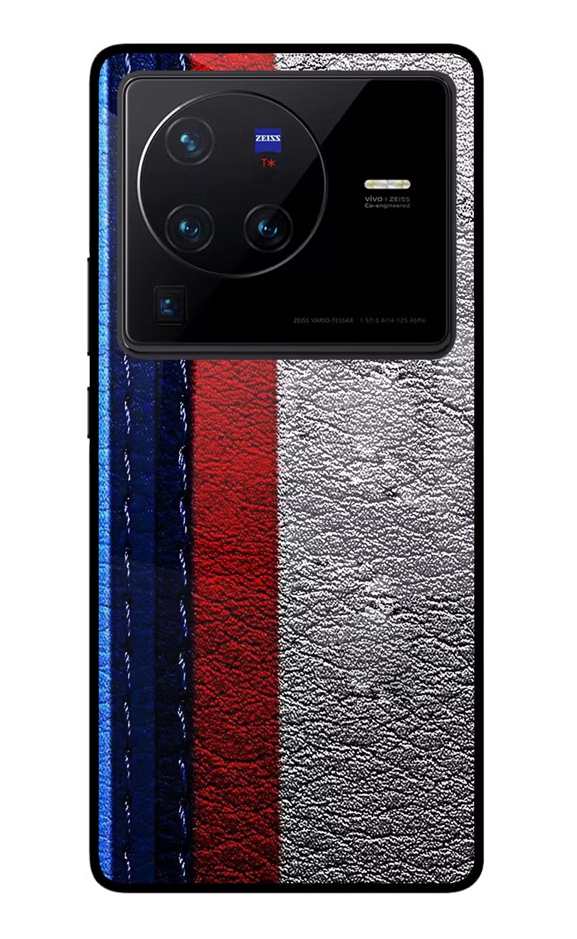 BMW Stripes Vivo X80 Pro Glass Case Back Cover by Casekaro