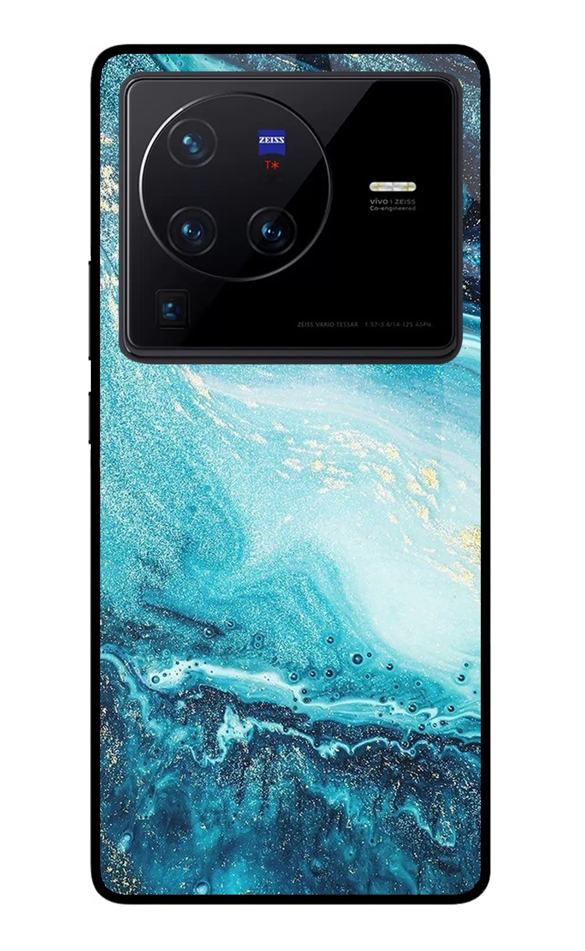 Blue Glitter Marble Vivo X80 Pro Back Cover