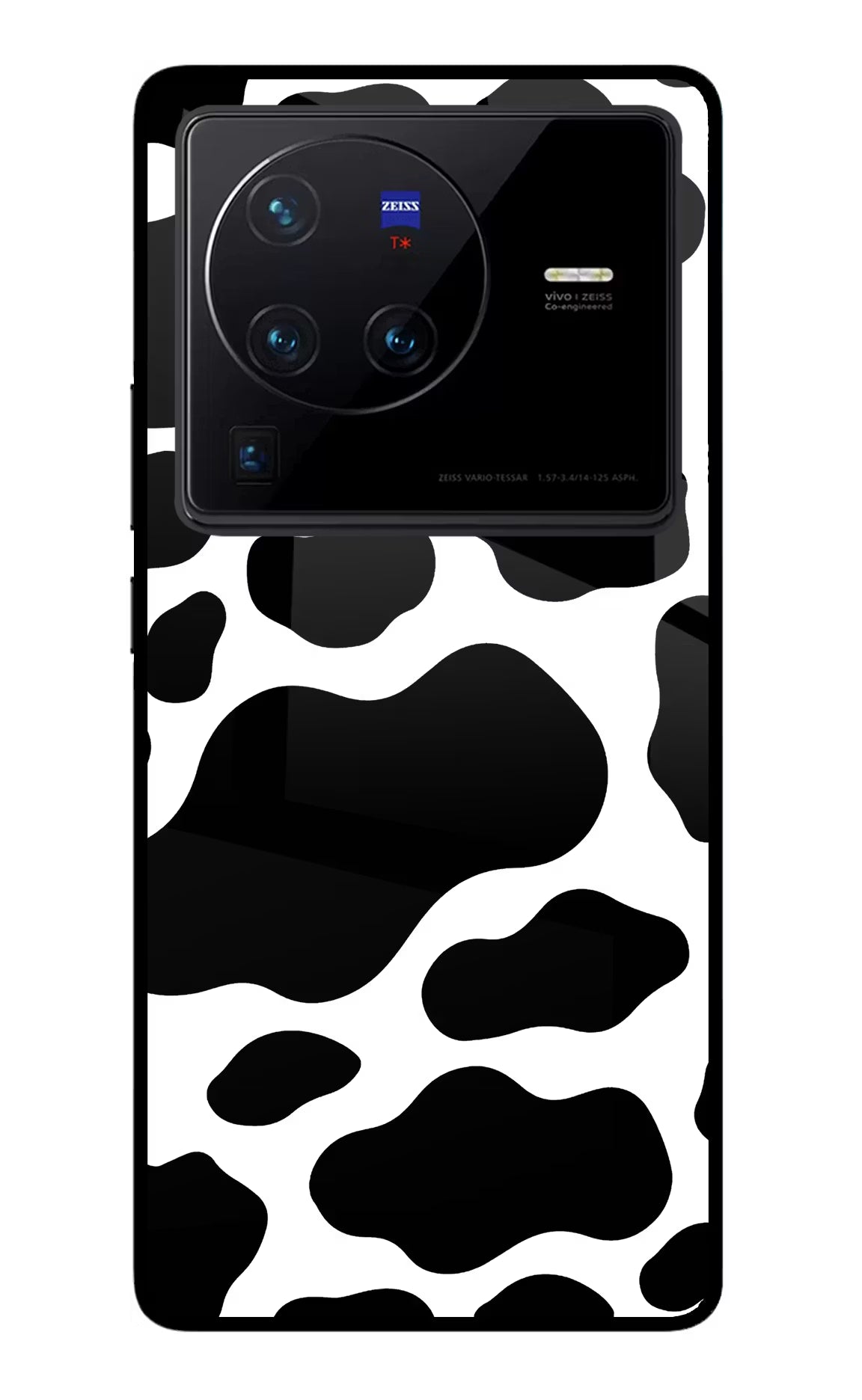 Cow Spots Vivo X80 Pro Glass Case Back Cover by Casekaro