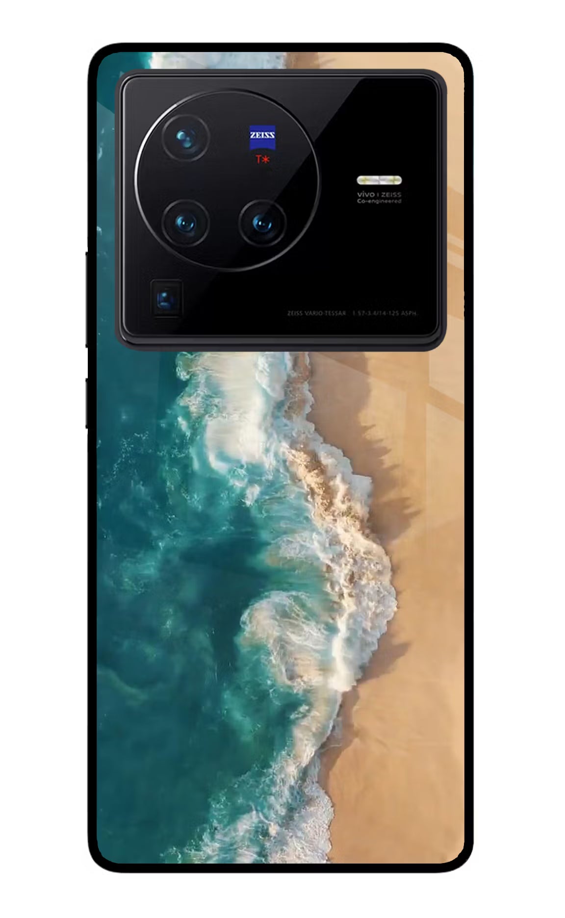 Ocean Beach Vivo X80 Pro Glass Case Back Cover by Casekaro