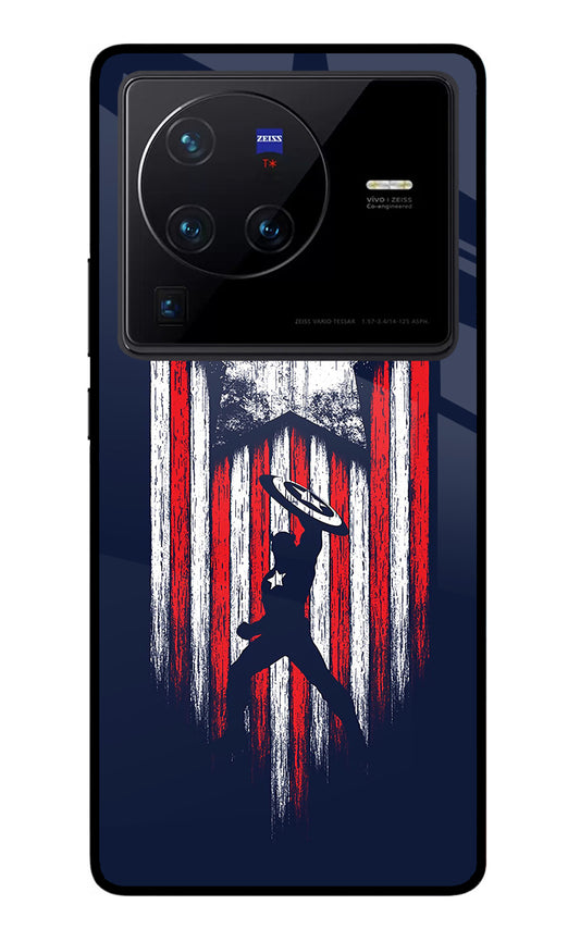 Captain America Marvel Art Vivo X80 Pro Glass Case