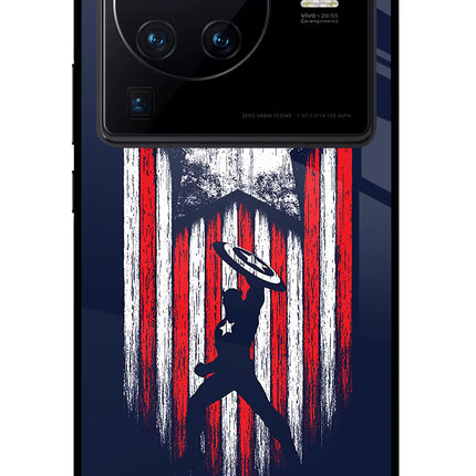 Captain America Marvel Art Vivo X80 Pro Glass Case Back Cover by Casekaro