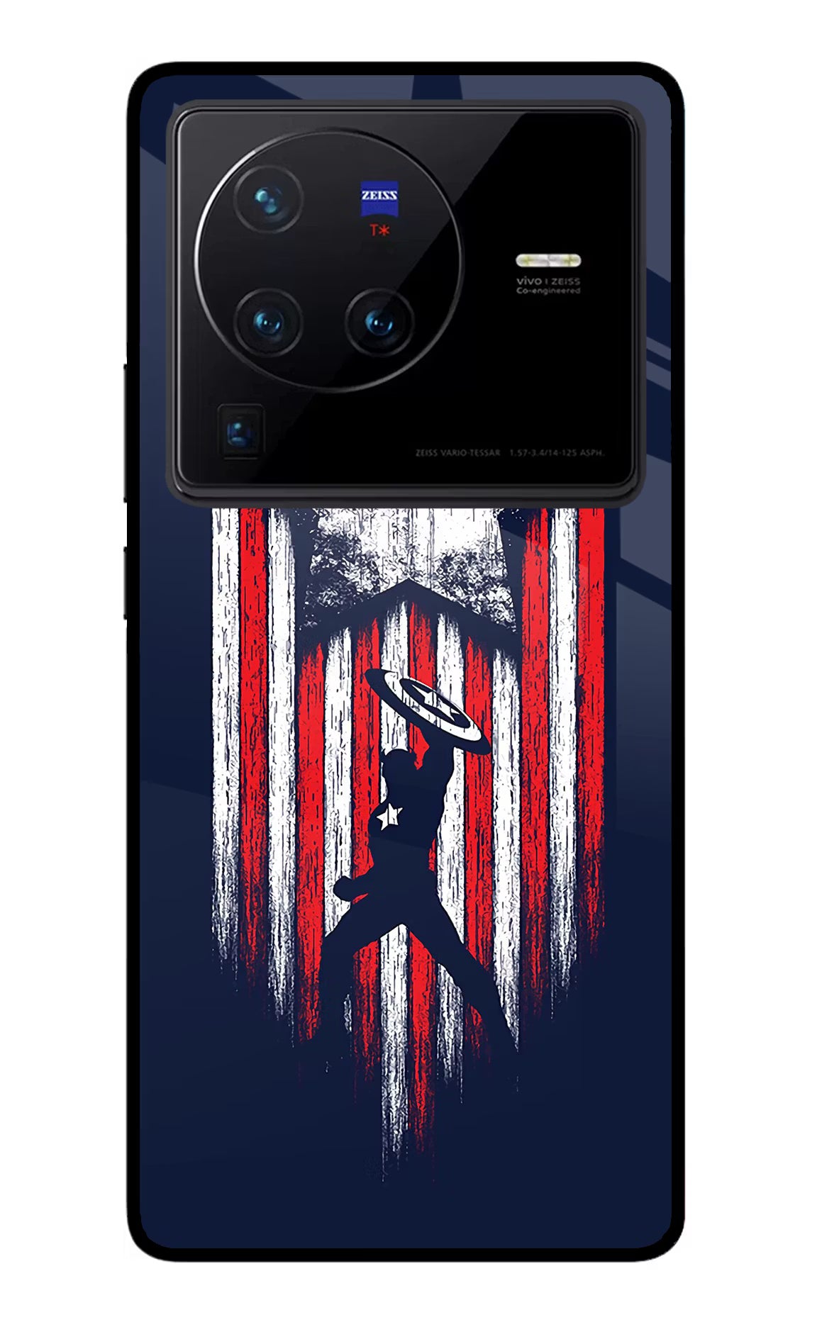 Captain America Marvel Art Vivo X80 Pro Glass Case Back Cover by Casekaro