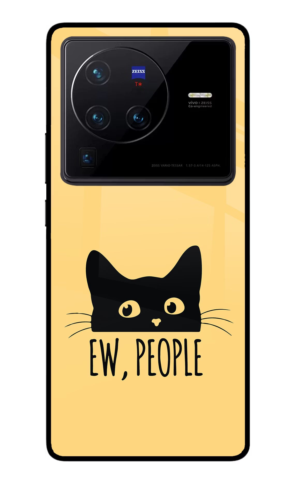 Ew People Catitude Vivo X80 Pro Glass Case Back Cover by Casekaro