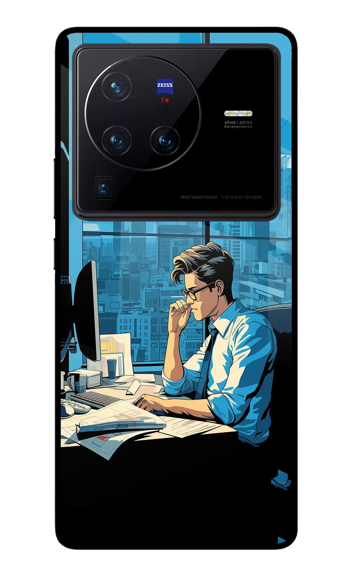 Focused Hustler (AI Generated) Vivo X80 Pro Glass Case Back Cover by Casekaro