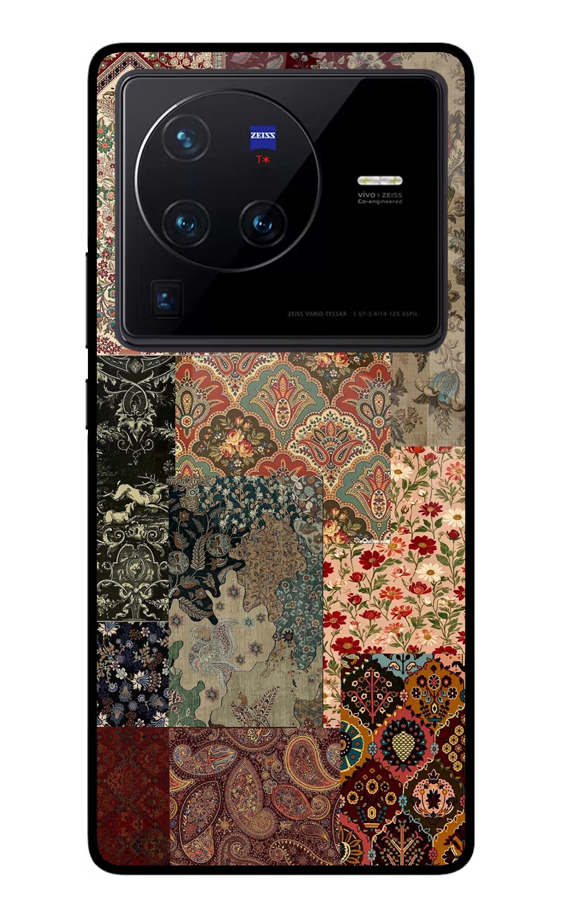 Desi Print Vivo X80 Pro Glass Case Back Cover by Casekaro