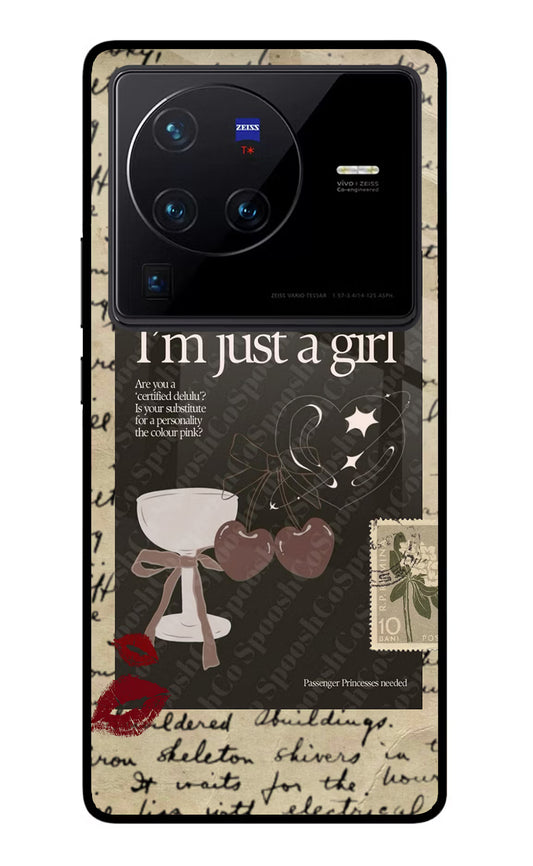 I am just a girl Vivo X80 Pro Glass Case