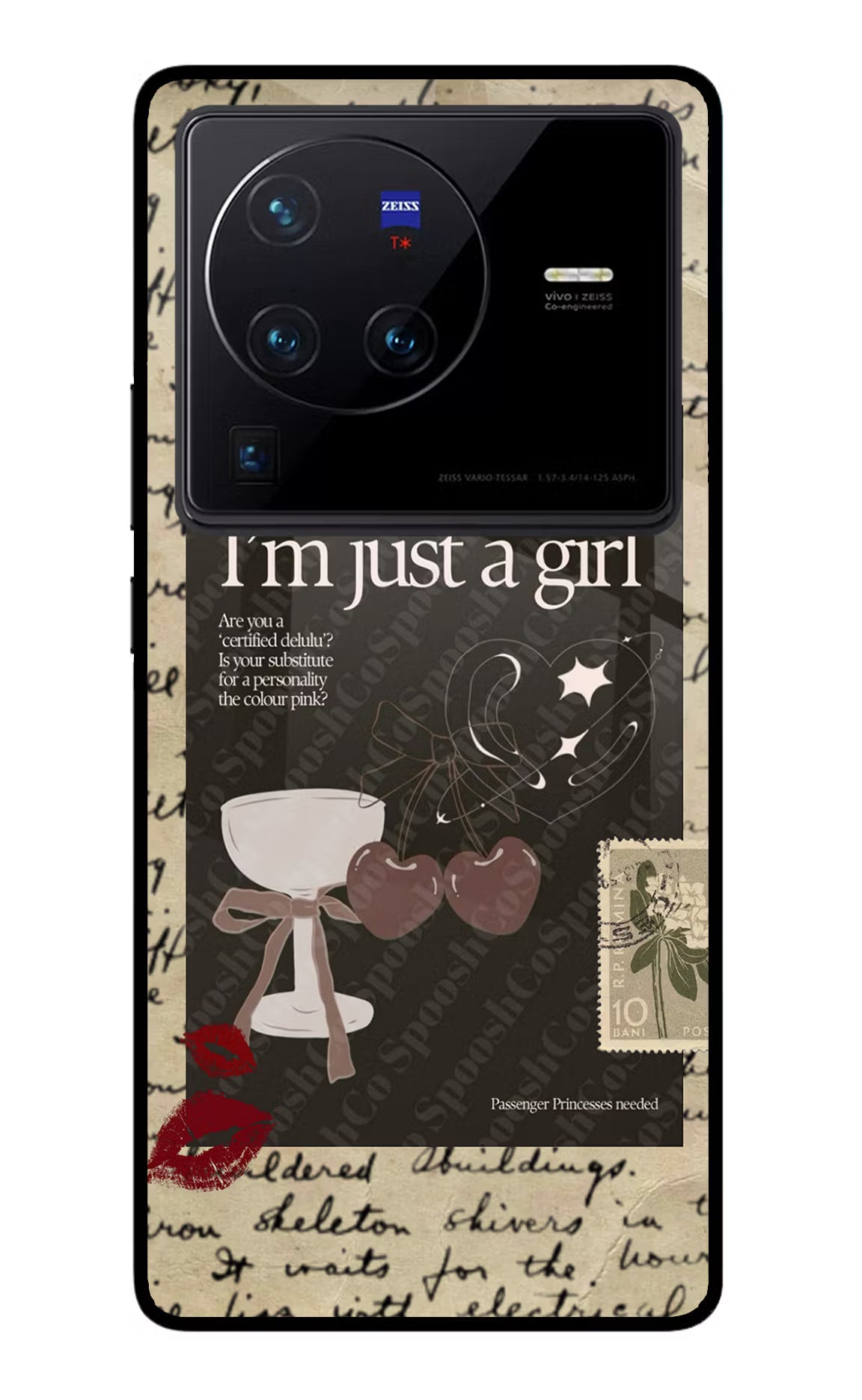 I am just a girl Vivo X80 Pro Glass Case Back Cover by Casekaro