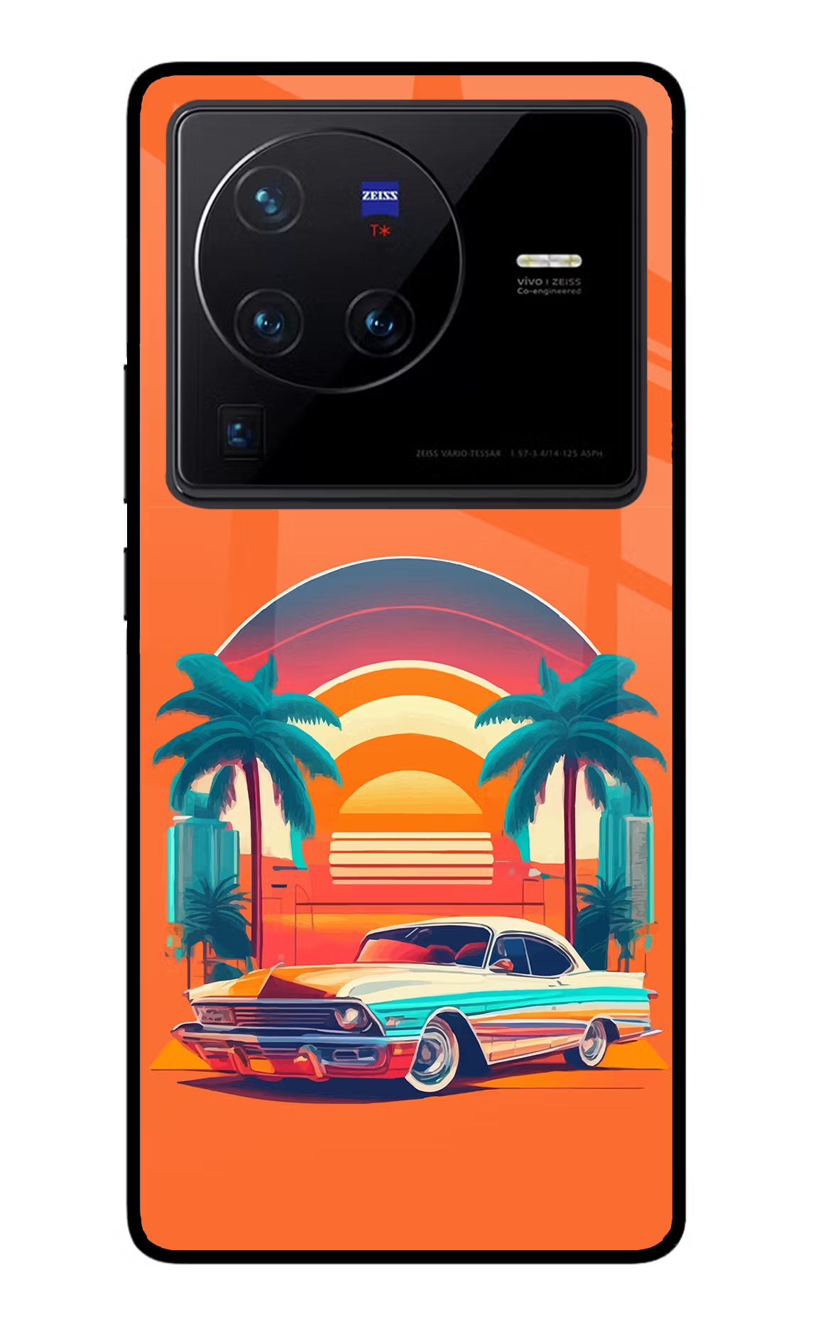 Palm Drive 80s Vivo X80 Pro Glass Case