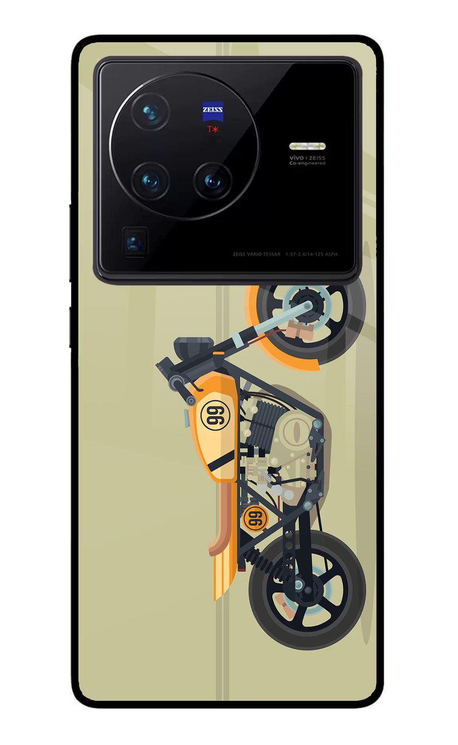 Vertical Speedster Vivo X80 Pro Back Cover, Glass case