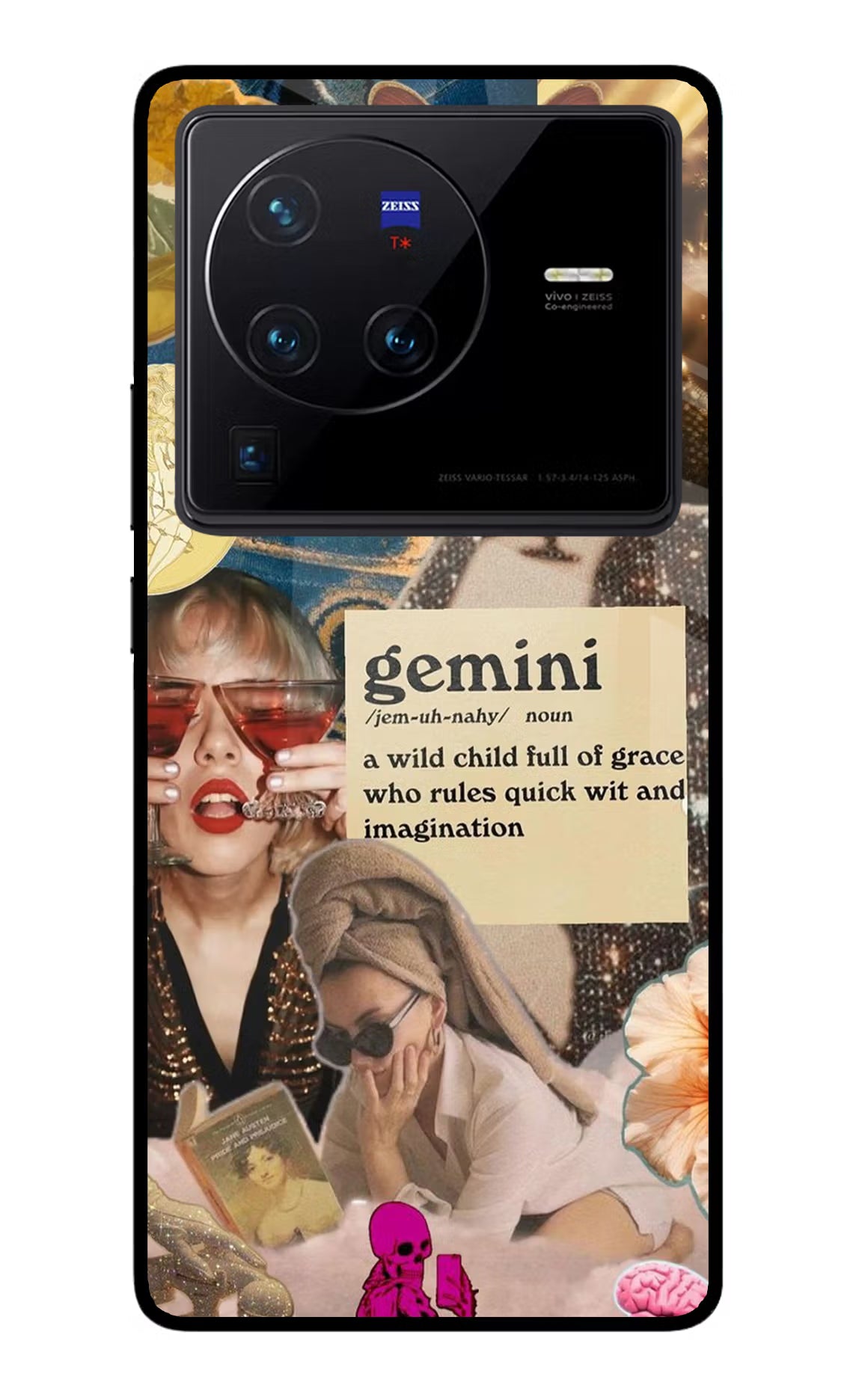 Gemini Zodiac Vivo X80 Pro Glass Case Back Cover by Casekaro