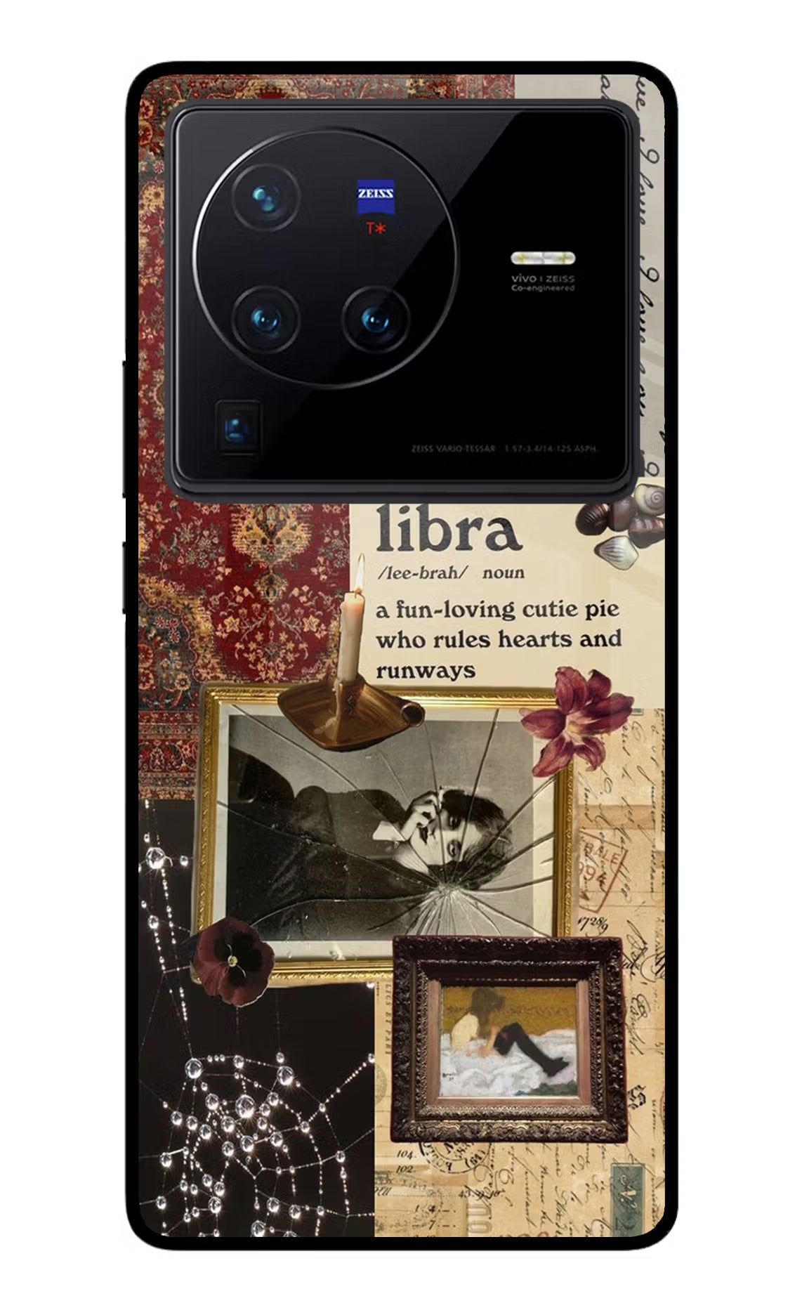 Libra Zodiac Vivo X80 Pro Glass Case Back Cover by Casekaro