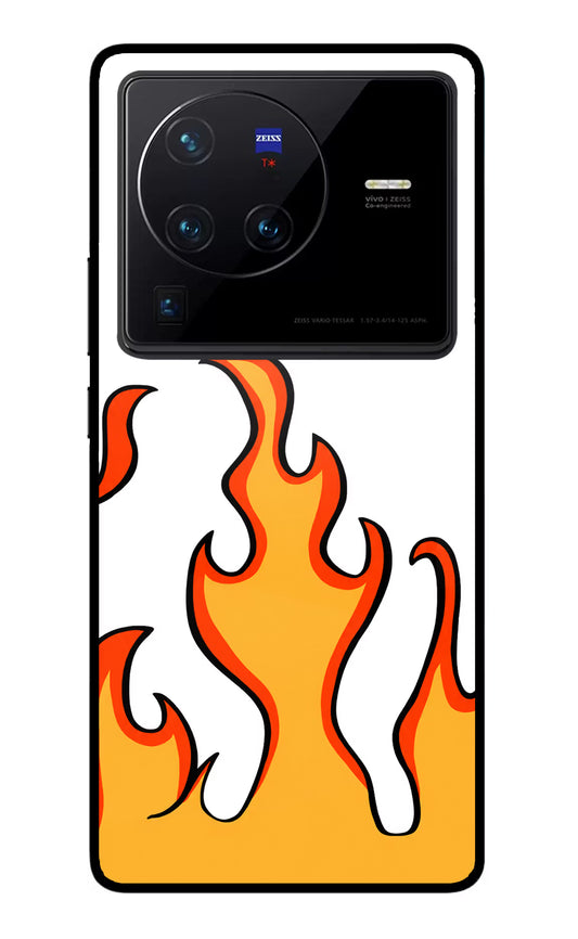 Fired Up – White Vivo X80 Pro Glass Case
