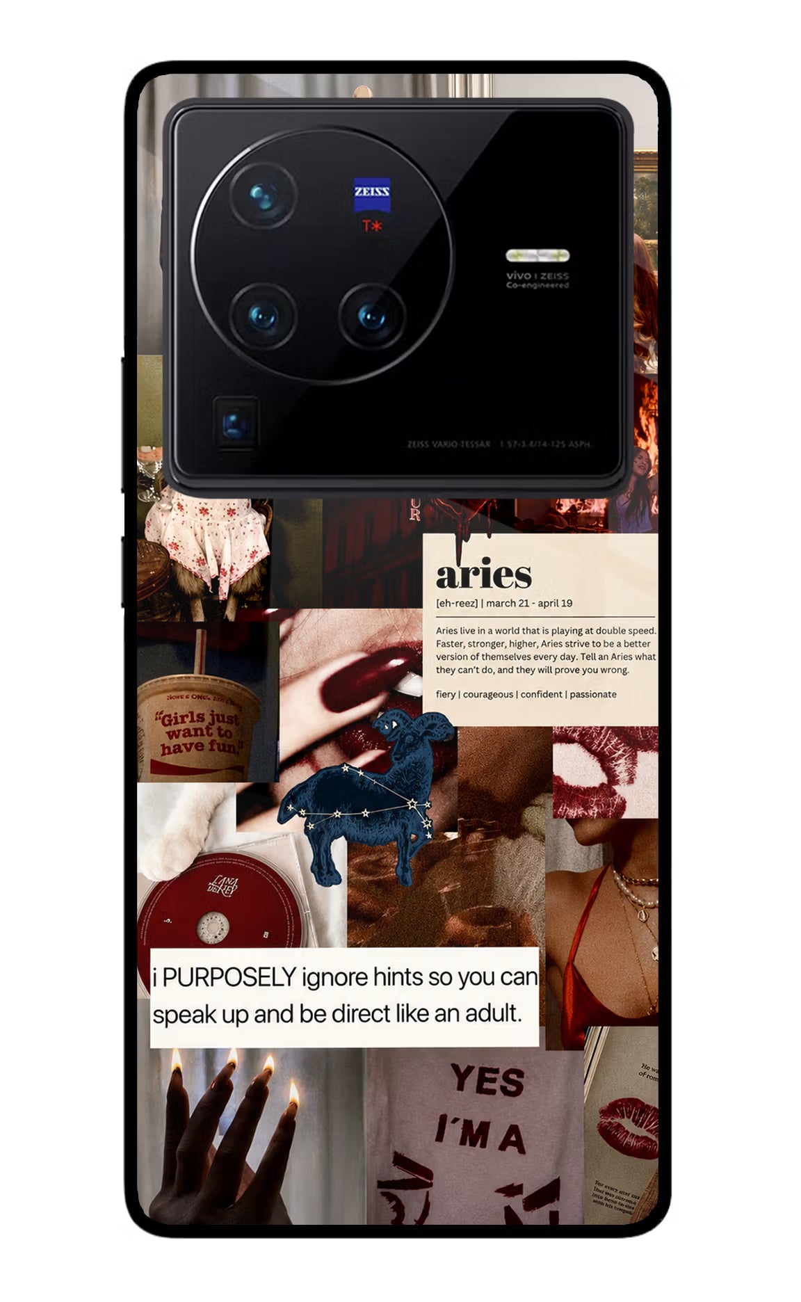 Zodiac Aries Vivo X80 Pro Glass Case
