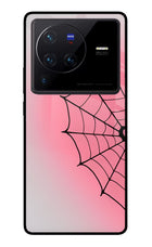 Pink Web Vivo X80 Pro Glass Case