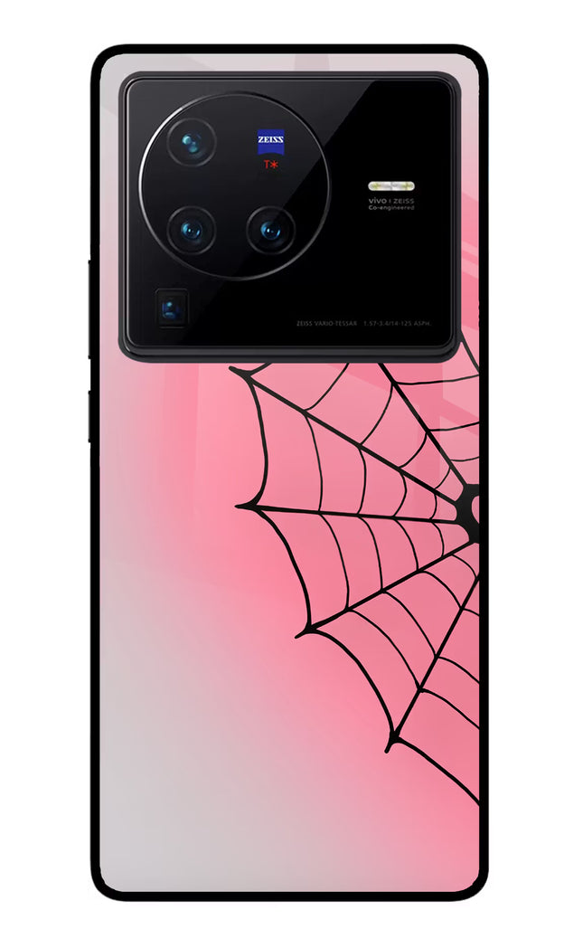 Pink Web Vivo X80 Pro Glass Case
