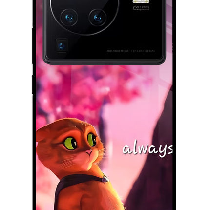 Always Cat Vivo X80 Pro Glass Case
