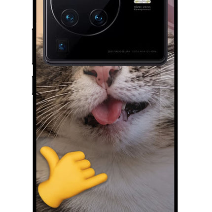 Silly Cat Call Vivo X80 Pro Glass Case