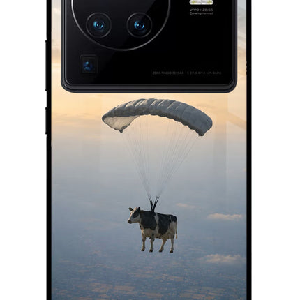 Skydiving Cow Vivo X80 Pro Glass Case